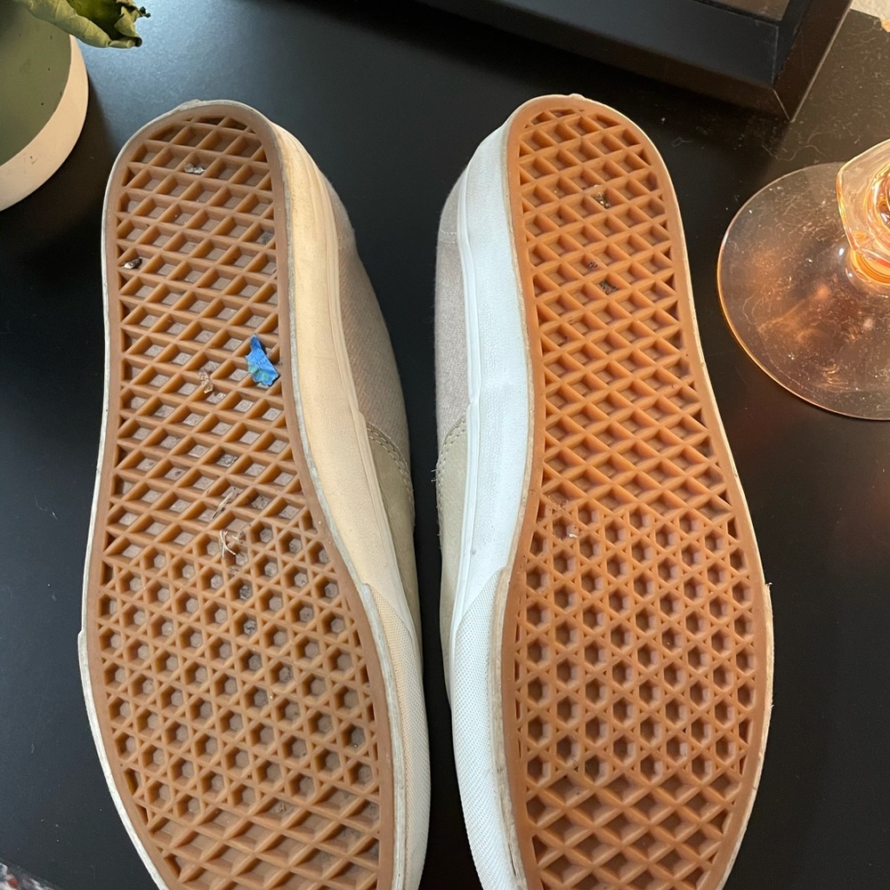Vans tan leather canvas men’s size 9.5 women’s 11 - Picture 4 of 5
